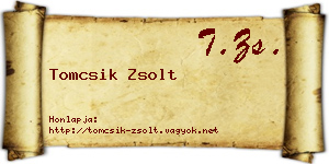 Tomcsik Zsolt névjegykártya